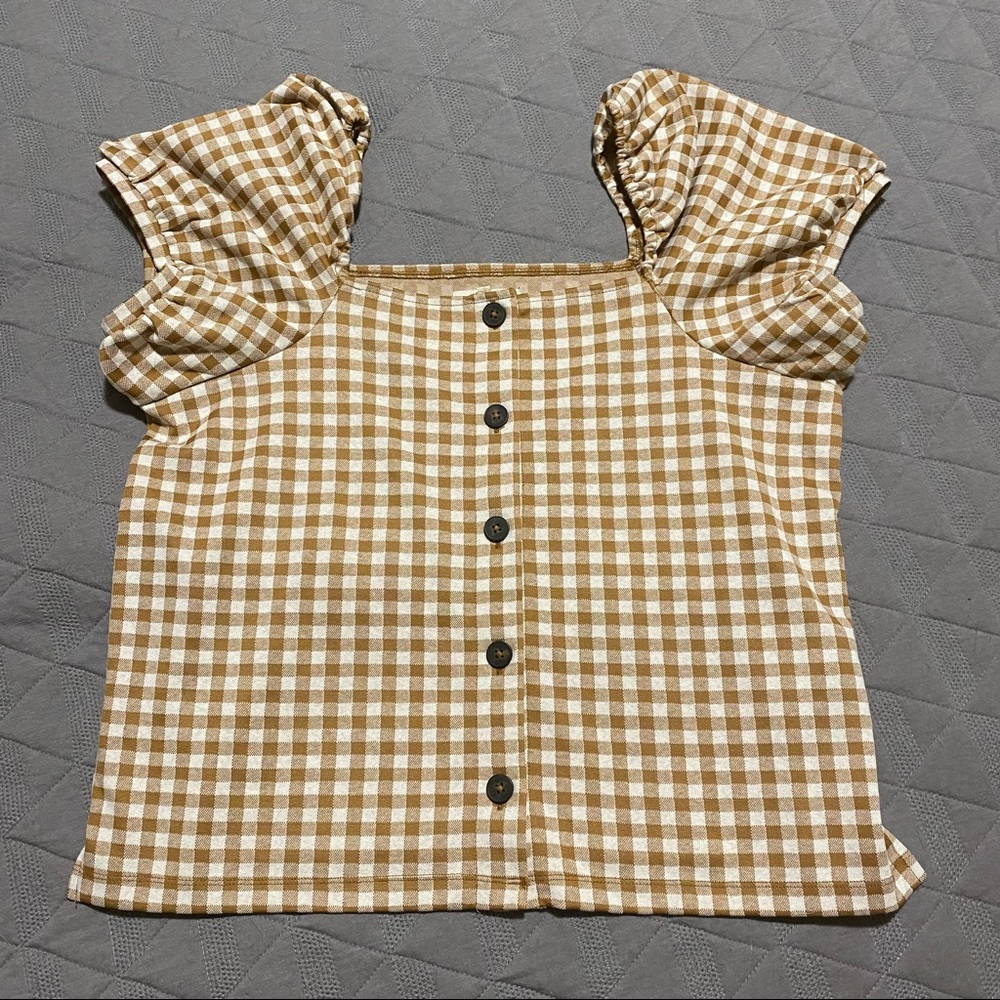 Madewell gingham button top size XL